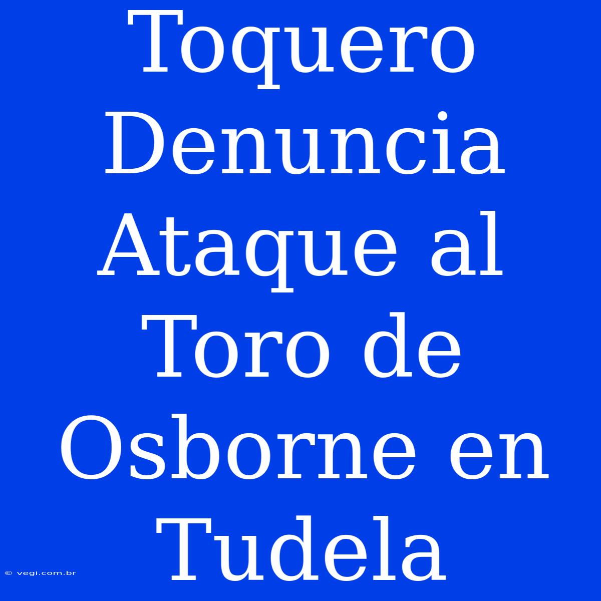 Toquero Denuncia Ataque Al Toro De Osborne En Tudela