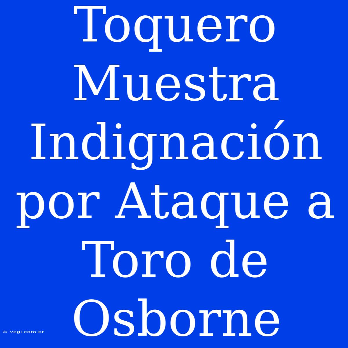 Toquero Muestra Indignación Por Ataque A Toro De Osborne