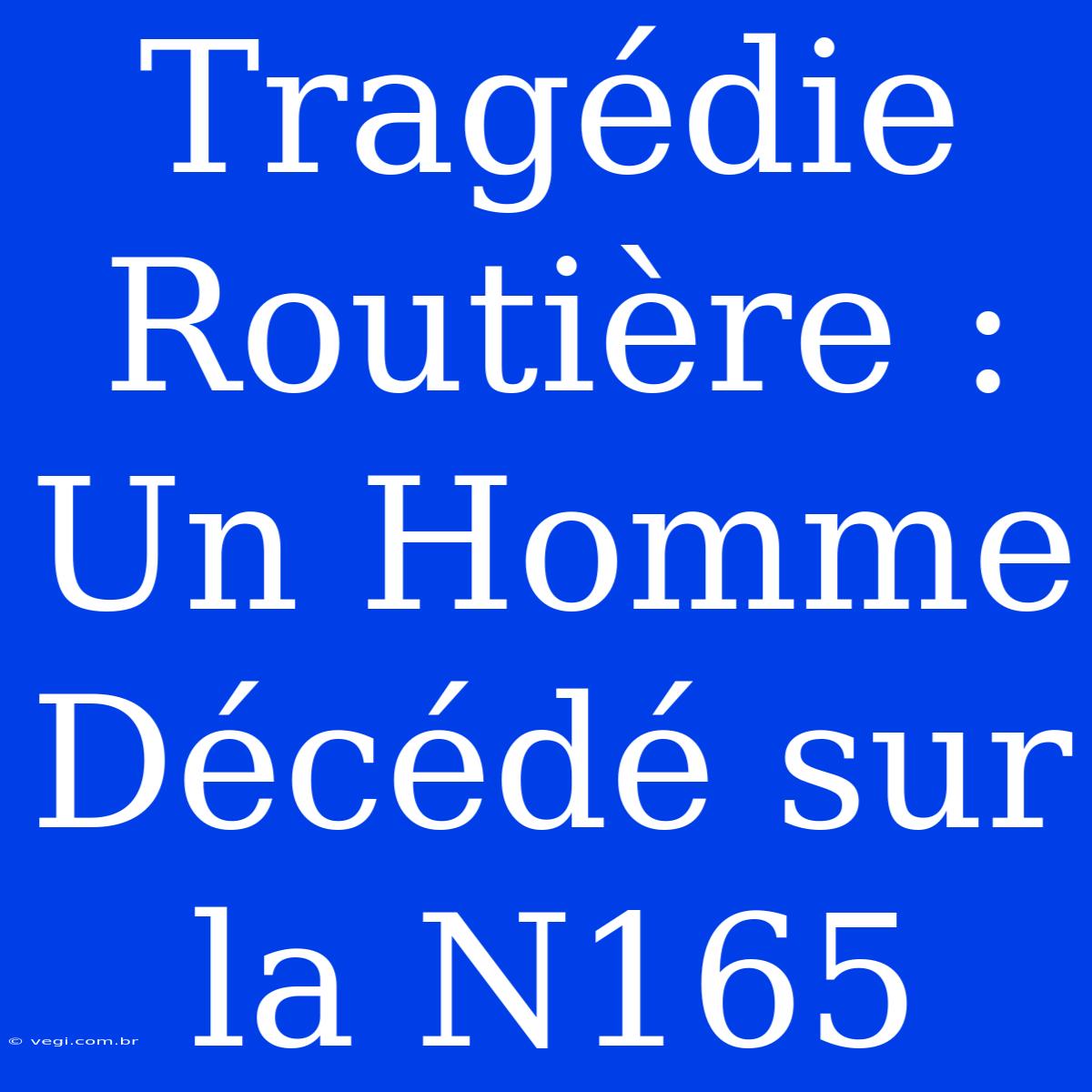 Tragédie Routière : Un Homme Décédé Sur La N165