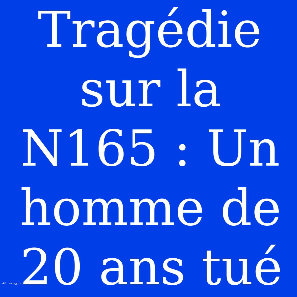 Tragédie Sur La N165 : Un Homme De 20 Ans Tué