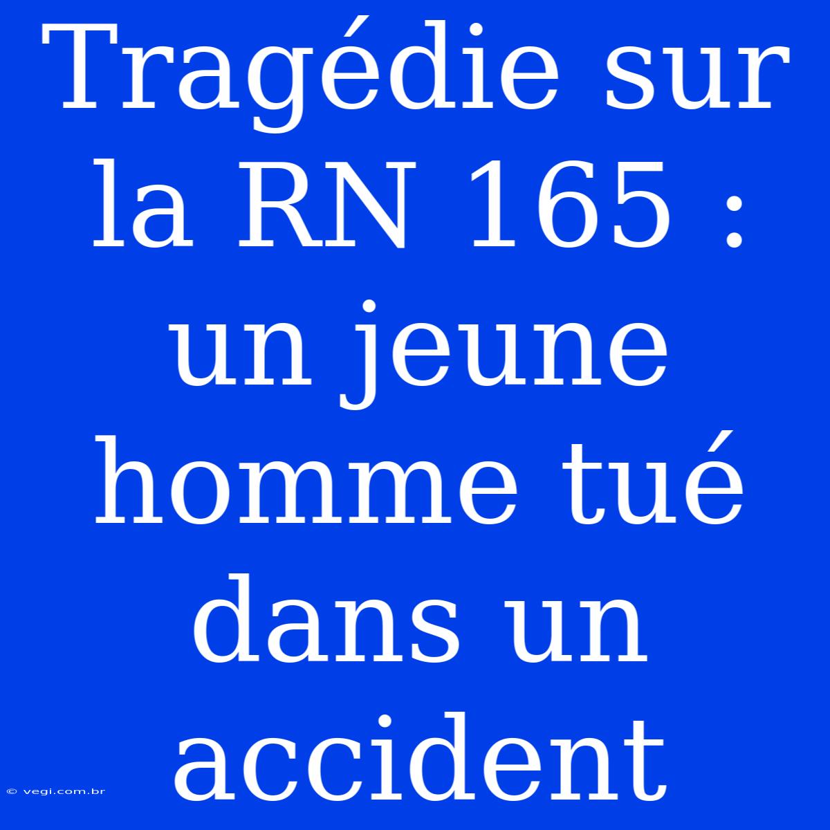 Tragédie Sur La RN 165 : Un Jeune Homme Tué Dans Un Accident