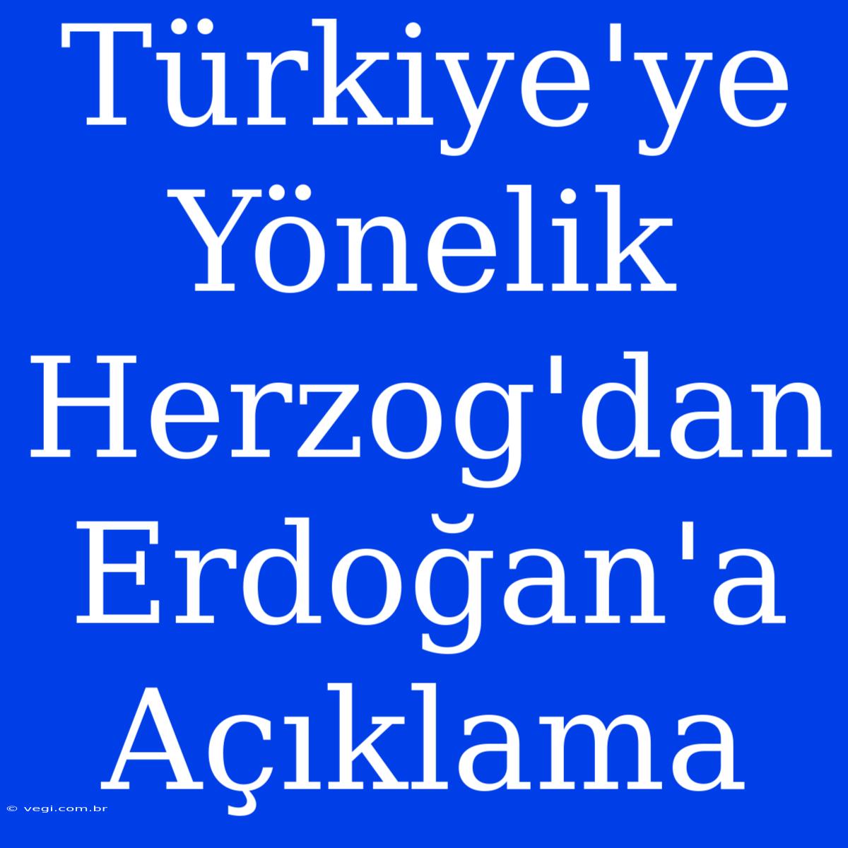 Türkiye'ye Yönelik Herzog'dan Erdoğan'a Açıklama