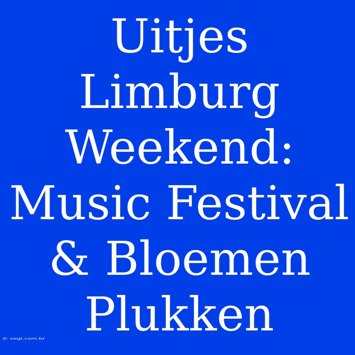 Uitjes Limburg Weekend: Music Festival & Bloemen Plukken