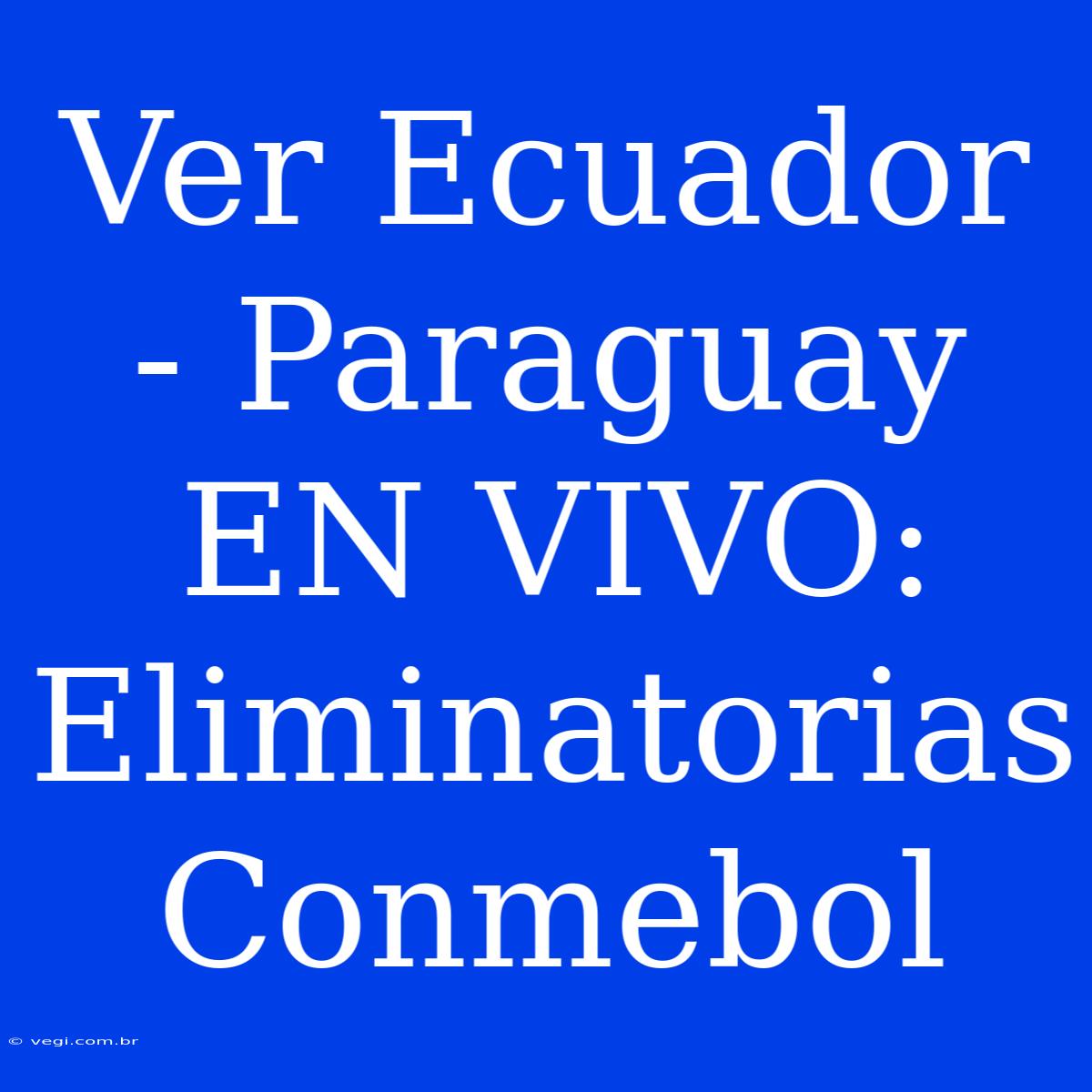 Ver Ecuador - Paraguay EN VIVO: Eliminatorias Conmebol