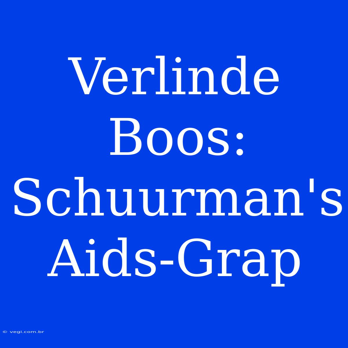 Verlinde Boos: Schuurman's Aids-Grap 