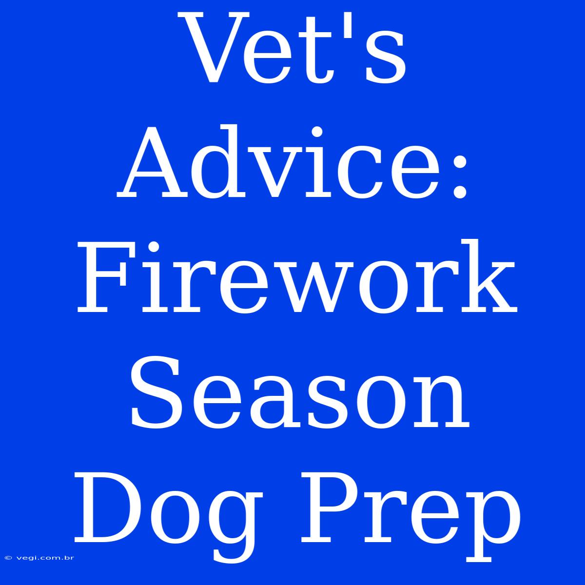 Vet's Advice: Firework Season Dog Prep