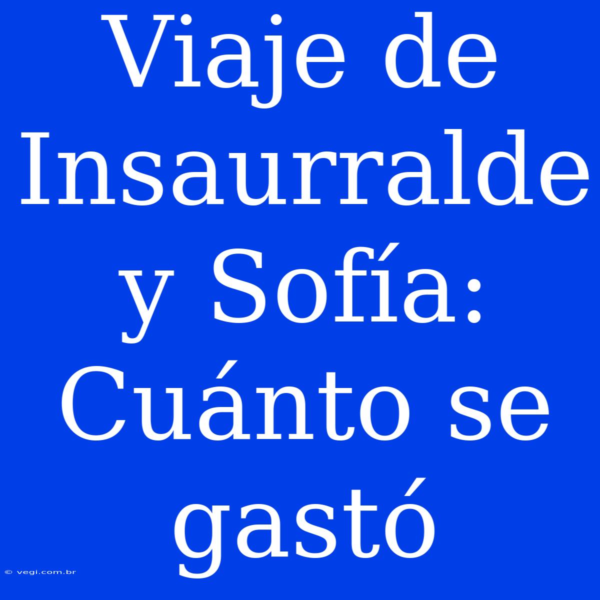 Viaje De Insaurralde Y Sofía: Cuánto Se Gastó