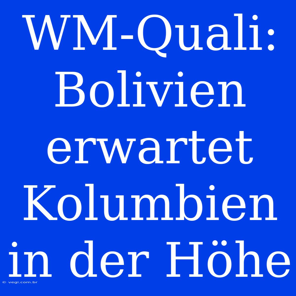 WM-Quali: Bolivien Erwartet Kolumbien In Der Höhe