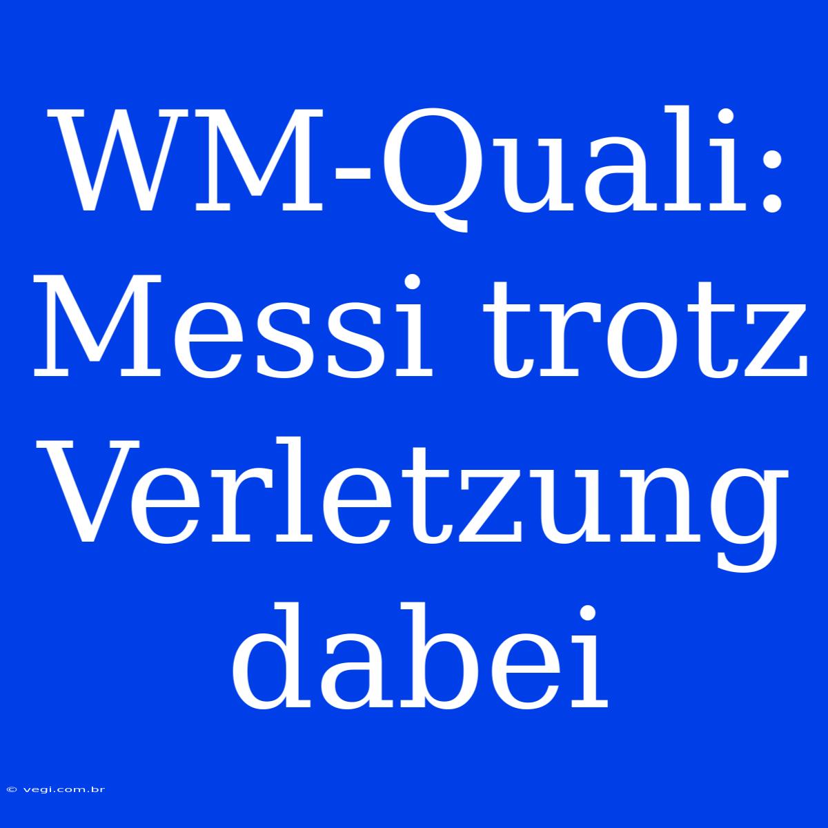 WM-Quali: Messi Trotz Verletzung Dabei