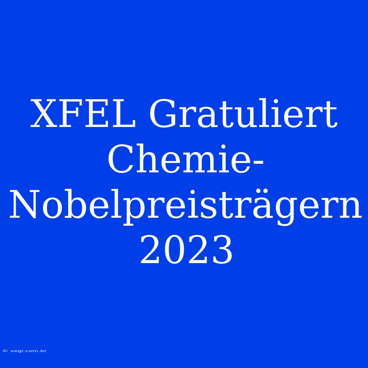 XFEL Gratuliert Chemie-Nobelpreisträgern 2023