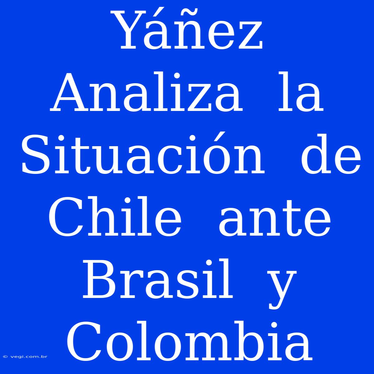 Yáñez  Analiza  La  Situación  De  Chile  Ante  Brasil  Y  Colombia