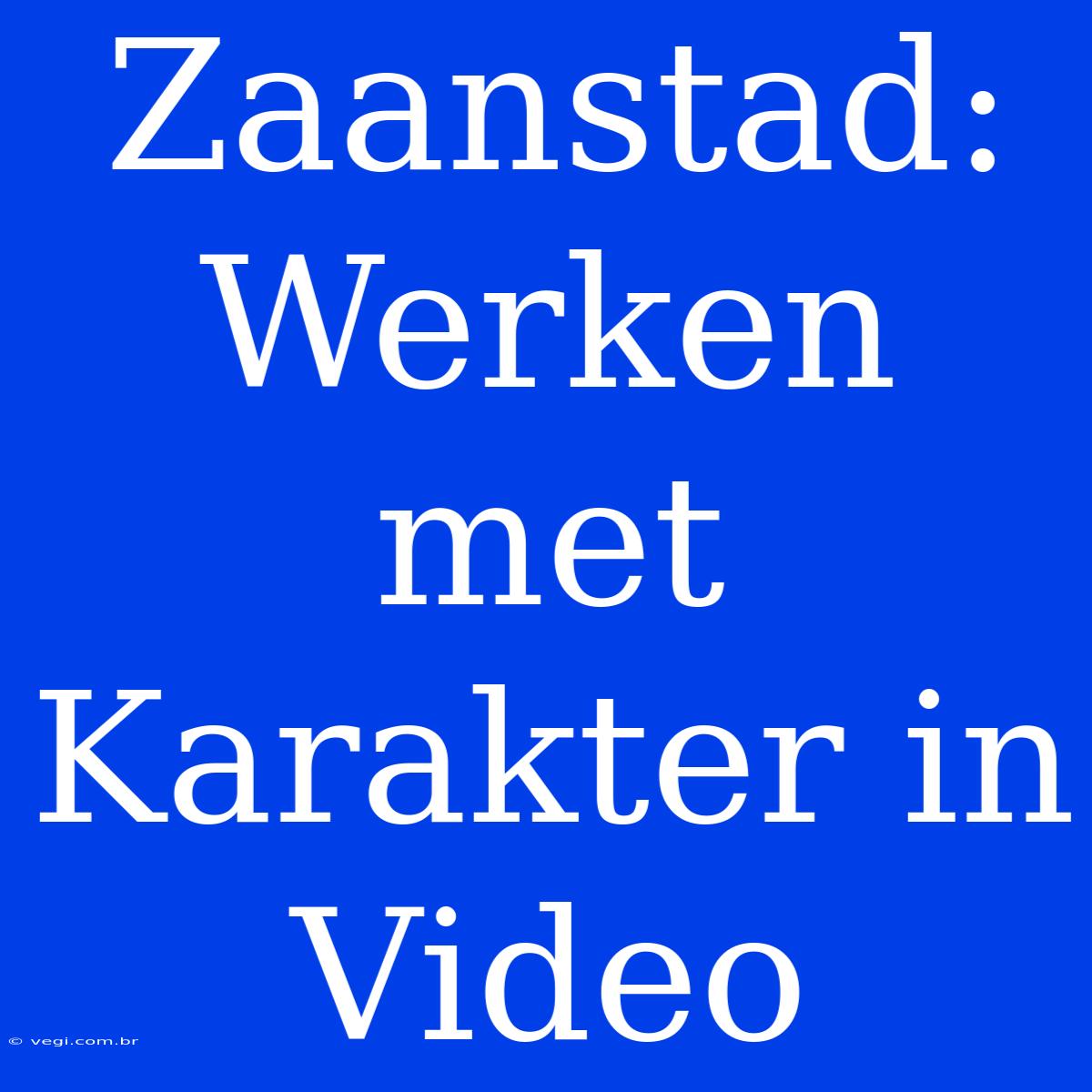 Zaanstad: Werken Met Karakter In Video