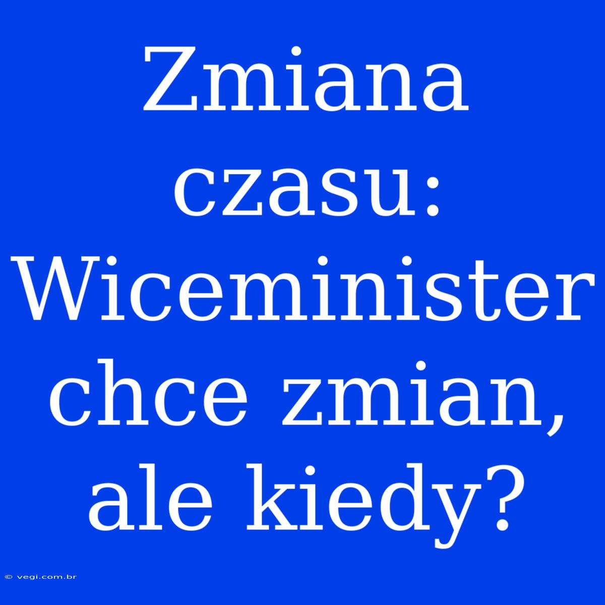 Zmiana Czasu: Wiceminister Chce Zmian, Ale Kiedy?