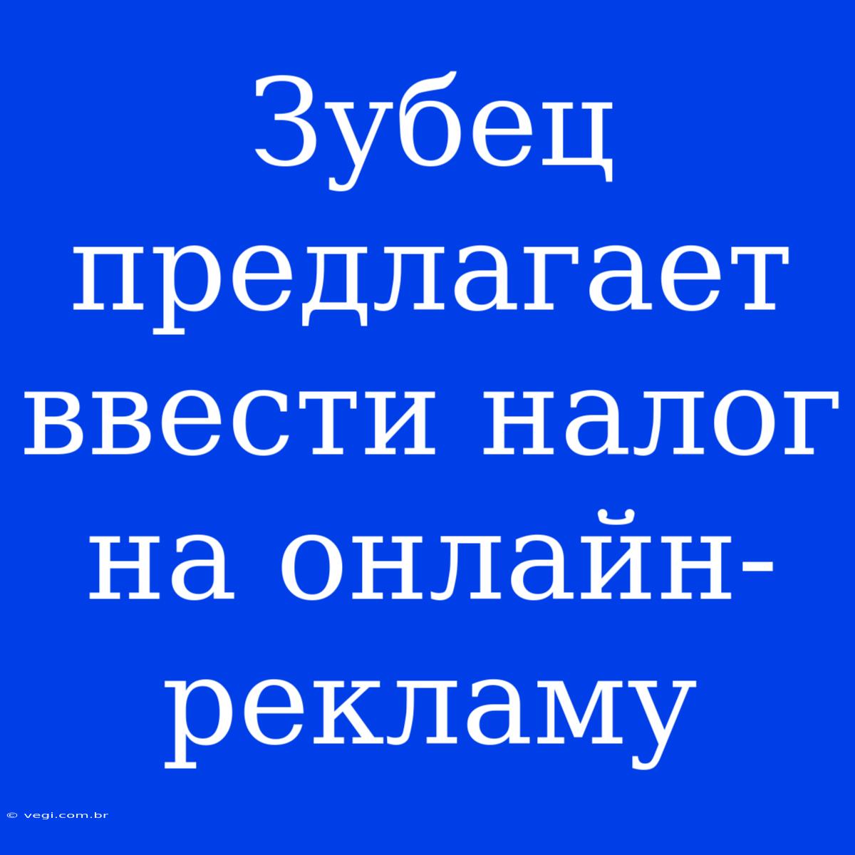 Зубец Предлагает Ввести Налог На Онлайн-рекламу 